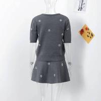 Conjuntos de punto de diamantes OUWU, suéter de cuello redondo y falda plisada para mujer, ropa interior de moda de 3 piezas - details 1
