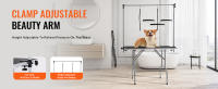 SucceBuy Mesa de aseo para mascotas con dos brazos y abrazadera, 117 cm, plegable para perros medianos y pequeños, 2 soportes sin asiento, rodamiento de 149,7 kg - details 1