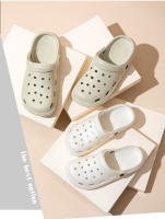 Sandalias De Verano Para Mujer 2024 Pantuflas Impermeables Con Gran Dedo Y Agujeros Zapatillas De Playa Exterior Cerradura Pull on Material EVA Plataforma Sin Tacón Estilo Conciso - details 9