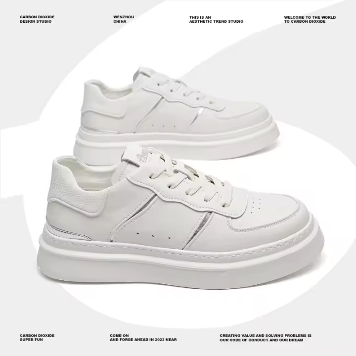 Nuevos y versátiles zapatos de tablero informales con cordones bajos con suelas gruesas más altas - 1