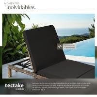Taburete de Jardín Exterior de Ratán y Acero Tumbona de Piscina con Resaldo Ajustable en 6 Posiciones Tumbona de Playa Estable y Resistente a Intemperie Limpieza Fácil - details 29