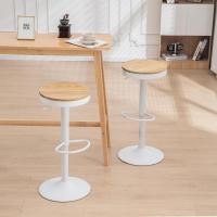 Giratorio de 360° ° Taburetes de mostrador ajustables, estilo industrial vintage, blanco - details 2