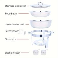 Juego de calentador de Buffet de platos de frotamiento de acero inoxidable de 4L, Ideal para restaurante, Hotel y uso comercial de cocina - details 0
