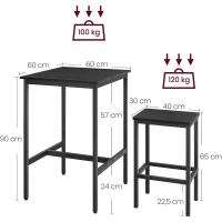 Mesa de Bar con Taburetes Mesa Comedor con 2 Sillas Mesa de Cocina Pequeña Taburetes de Barra - details 12