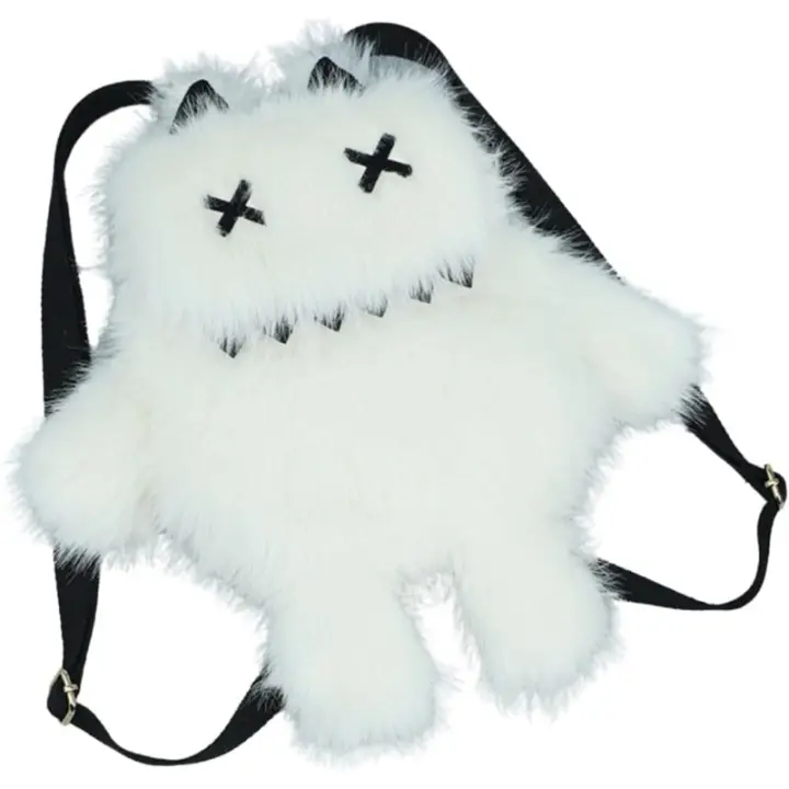 Adorable bolso bandolera de gatito de peluche con correas convertibles para mochila, diseño de gato lindo, bolso suave y versátil para trajes y regalos informales - 1