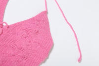 BUNO-Pelele con espalda descubierta de ganchillo para mujer, pelele Sexy con cuello Halter y fruncido, ajustado, elástico, Hipster, para entrenamiento - details 8