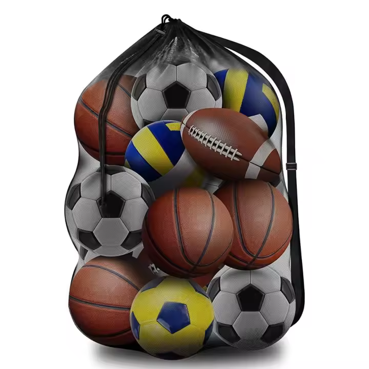 Bolsa de bolas deportivas Extra grande, malla resistente, bolsas con cordón, organizador de almacenamiento de equipos deportivos duraderos, ampliamente aplicable - 1