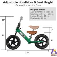 años, Edad 18 Meses a 5 años, Bicicleta de Empuje de 12 Pulgadas con Placa Individual (3 juegos de pegatinas incluidas), Bicicleta de regalo para 2-3 niños y niñas - details 4