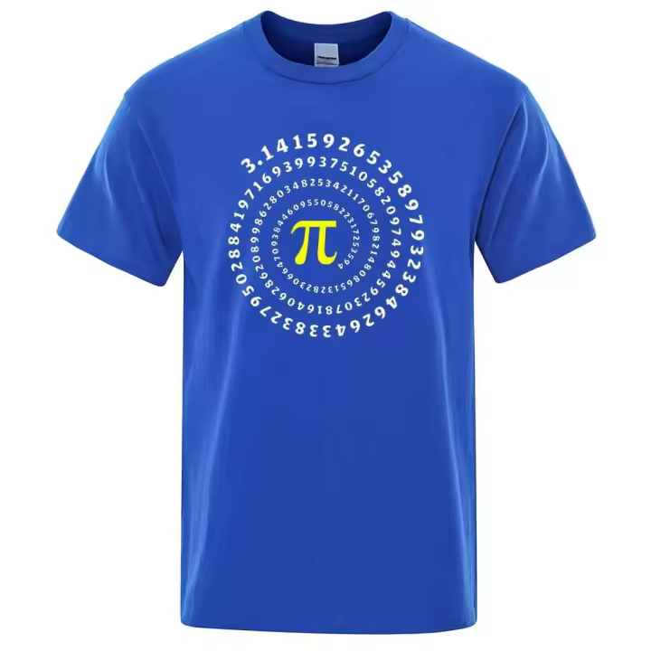 Interesante camiseta de algodón con estampados matemáticos geométricos y en espiral, adecuada para hombres, ropa de calle de manga corta - 1