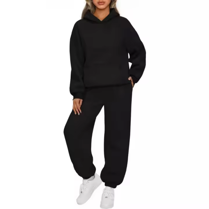 Traje deportivo de dos piezas para mujer, sudadera informal con capucha, pantalones de cintura elástica, traje de tres estilos de moda de otoño e invierno, pantalones, - 1