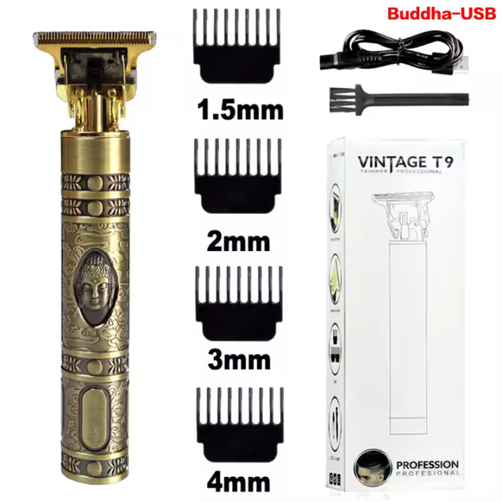 Cortadora eléctrica T9 USB para hombre, afeitadora recargable hine, cortadora de barba, corte de pelo - 1