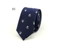 Corbata de Poliéster para Hombres Estilo Liso de 6cm con Nudo de Dibujo Animado de Calavera - details 5