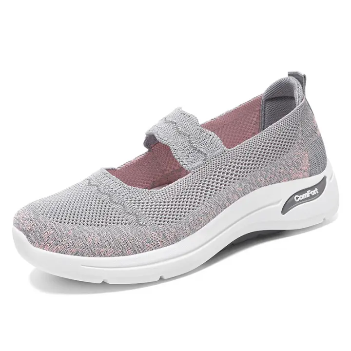 Zapatos deportivos sin cordones para mujer, zapatillas planas cómodas informales, Verano - 1