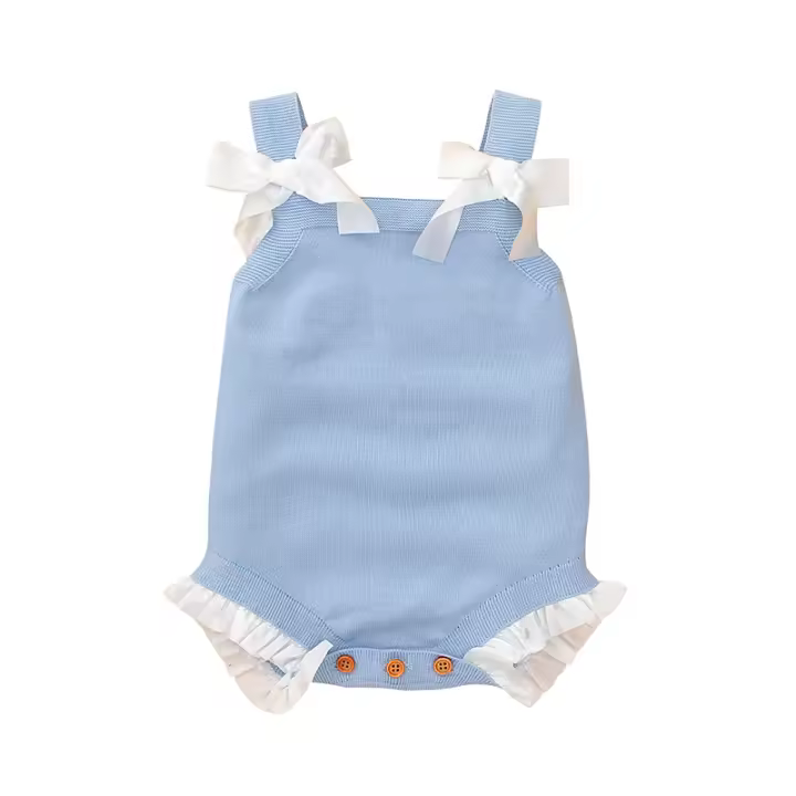 Mameluco de algodón para bebés niños con bolsillos y tirantes espagueti sin mangas para verano transpirable y código en tallas 0-18M - 1
