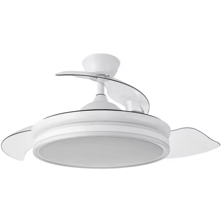 Ventilador de Techo con Luz LED 36W | Aspas Retráctiles |   3 tonalidades |   6 Velocidades |   Control Remoto |   temporizador |   Silencioso, Blanco, Mediano, Metal - 1