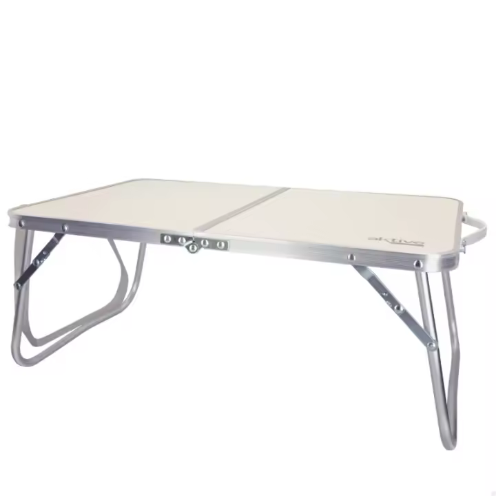 Mesa de Camping Plegable Baja Color Crema 60x40x25 cm Patas y Mesa Plegables Máx. 20 kg - 1