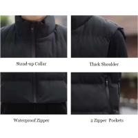 Chaqueta de edredón de burbujas transpirable y ligera con logotipo 2024, cuello levantado para hombres al aire libre, sin mangas, apertura con cremallera - details 7