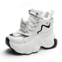 Zapatillas altas de cuero para mujer Zapatos chunky de primavera con cordones - details 2