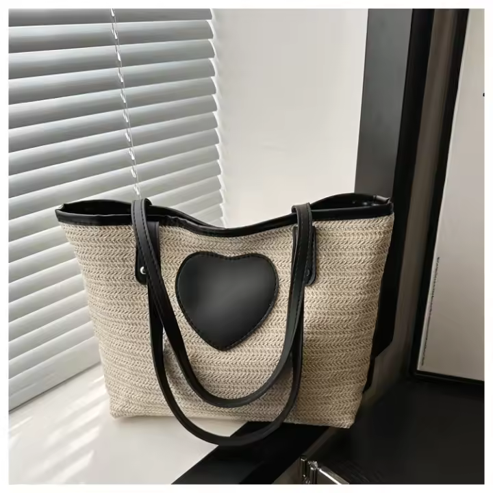 Bolso de mano de gran capacidad tejido de alta calidad para mujer, bandolera de un solo hombro, a la moda, novedad de 2025 - 1