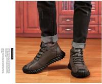 Zapatos de algodón para hombre de invierno con botas de nieve de algodón de caña alta cálidas de terciopelo - details 1