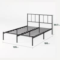 135 x 190 cm - 36 cm de Altura con Almacenamiento Debajo de la Cama - Cama de Plataforma de Metal – Negro - details 18