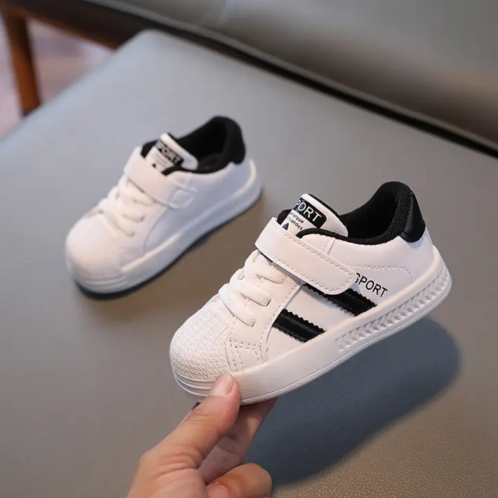 Nuevo compañero de clase Niños Zapatos de bebé Bebés Zapatos de tablero de cabeza de concha Niñas Zapatos pequeños blancos - 1