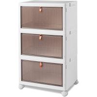 Caja de almacenamiento de plástico plegable, gruesa y duradera, transparente, apilable con tapas y ruedas, para dormitorios, salas de estar, coche - details 7