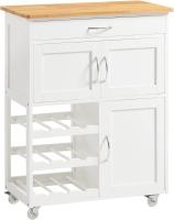 Cocina Estantería de Cocina Isla Ccocina con Barra Carrito de Servir Blanco 67 x 37 x 87cm FKW45-WN ES - details 0