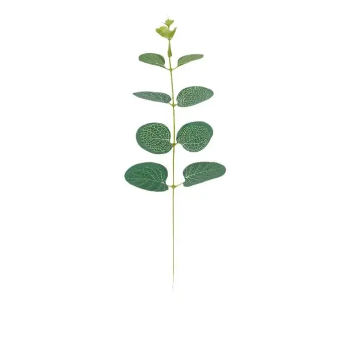 Ramo de plantas de eucalipto Artificial, tallos verdes, decoración de boda de jardín, simulación de rama de árbol de eucalipto falso, 32cm - 1