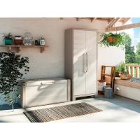 Almacenaje Interior y Exterior | Resina | Estanco al Agua con 2 Puertas y 4 Estantes de Altura Regulable | Color Beige/Arena | 80 x 44 x 182 cm - details 13