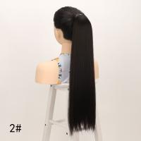 Extensiones de cola de caballo sintéticas esponjosas, suaves con banda elástica, postizo largo Yaki liso, bricolaje, colas de caballo postizas de 24 pulgadas, uso diario - details 11