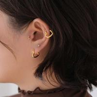 Asistente - Pendientes de plata de ley con forma de corazón, simples pero hermosos, perforaciones redondas, joyas con hebillas para las orejas - details 3