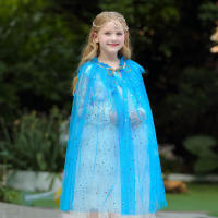 Girl Costume Children Elegant Dress Cape Kids Christmas Halloween Party Supply Girl Tulle Cloak Elsa Rapunzel Cosplay Accessory - details 14