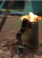 Estufa de leña plegable de acero inoxidable con luz de cohete, adecuada para barbacoa que acampa al aire libre - details 2