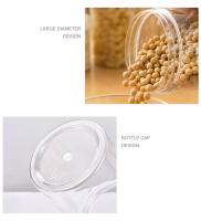 Frascos de plástico transparente para cocina, caja de almacenamiento para embalaje de galletas, granos de café, nueces, tanque de sellado de aperitivos, contenedor de alimentos, 12 piezas, 500ml - details 8