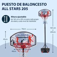 Canasta de Baloncesto Ajustable en Altura Ideal para Niños y Adolescentes - details 2