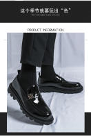 Zapatos de cuero casuales brillantes que aumentan la altura de los hombres Versión coreana de zapatos de cuero pequeños de moda - details 2