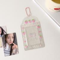 Soporte para sesión fotográfica coreana de fresa y estrella, cubierta de tarjeta de PVC, llavero colgante, Protector de exhibición de tarjeta Idol, decoración colgante de imagen - details 17