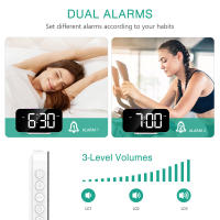 ORIA Reloj Despertador Digital, Reloj de Noche Digital con Modos de luz Nocturna de 10 RGB, Pantalla Grande de 16.8 cm, 5 Luminosidades Ajustables, Alarma Doble, Repetición, Puerto de Carga USB - details 5