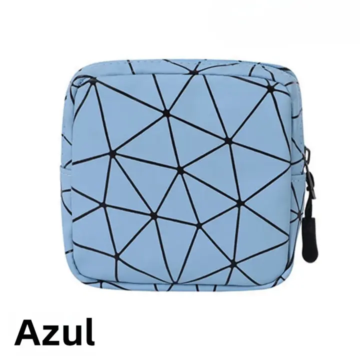Bolsa de maquillaje pequeña portátil de cuero PU impermeable organizador de cosméticos con cremallera para mujeres - 1