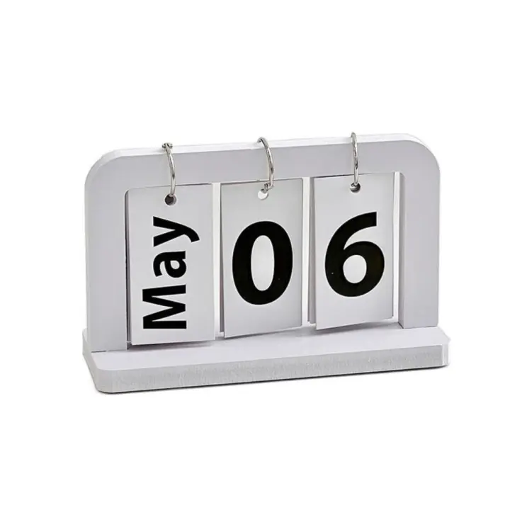 Accesorios de fotografía INS calendario de madera estilo nórdico calendario perpetuo sólido creativo duradero horario de escritorio hogar - 1