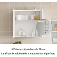 Armario Auxiliar Multiusos de Pared Mueble Baño Colgar Armario Suspendido con 2 Puertas Blanco 60 x 30 x 60 cm - details 3