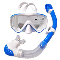 Conjunto de Snorkel para niños, máscara de buceo antivaho, Top seco, máscara de Snorkel superior con ojos grandes para niños y niñas - details 4