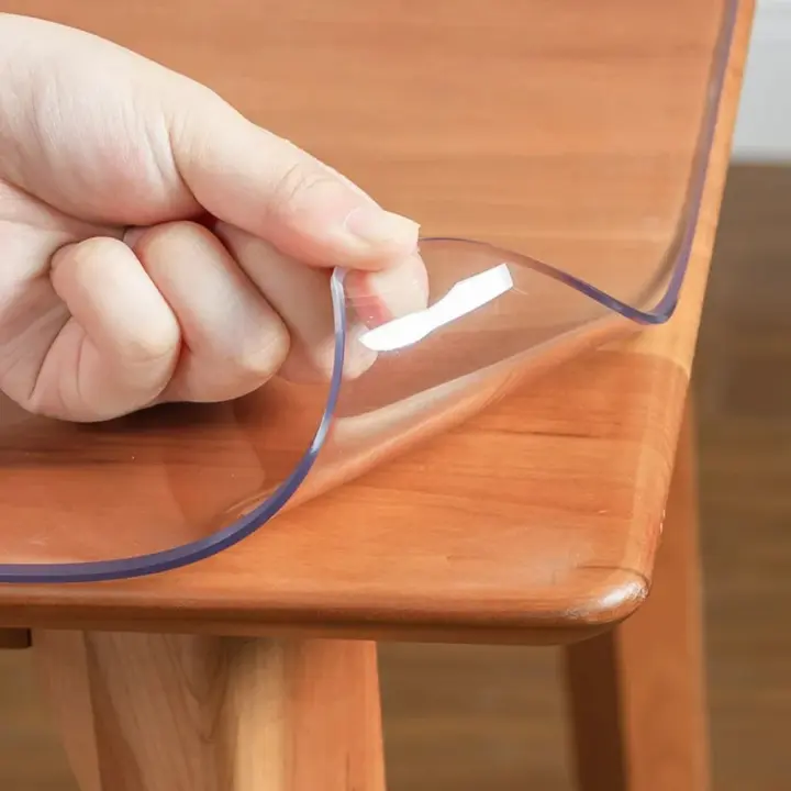 Mantel rectangular transparente de PVC, impermeable y a prueba de arañazos, adecuado para mantel familiar de mesa - 1