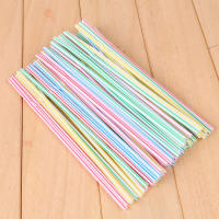 Pajitas de plástico flexibles para beber, accesorios desechables a rayas, multicolor, arcoíris, para Bar y fiesta, 100-1500 piezas - details 1