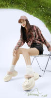 Xiaoman Zapatos con agujeros en la cintura para mujer, novedad de verano, súper populares, versátiles, suela gruesa, aumento de altura, antideslizantes, informales - details 8