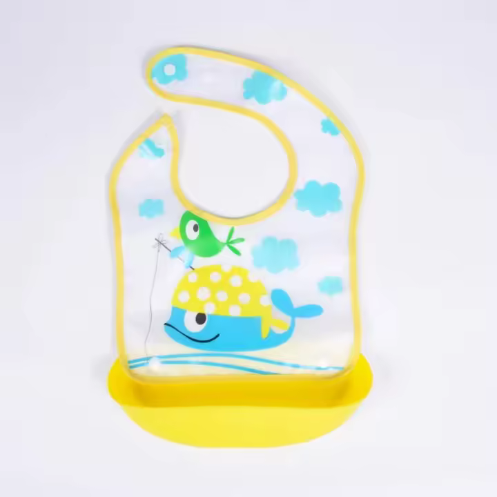 Babero desmontable de bolsillo de arroz para bebé, Baberos impermeables de silicona de imitación para bebé, paño para eructar - 1