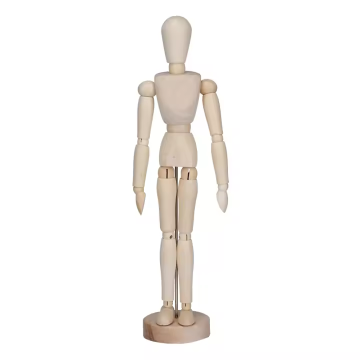 Maniquí articulado de madera para dibujo artístico, con Base y cuerpo Flexible - 1