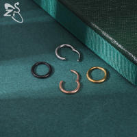 ZS-anillo redondo de acero inoxidable para la nariz, Piercings circulares para el tabique, joyería para el cartílago de la oreja, hélice, Concha, Color dorado, 16G, 8MM, 1 pieza - details 3