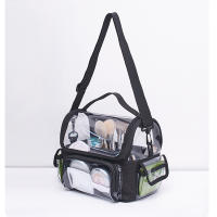 Bolsa de maquillaje de PVC para mujer, estuche de cosméticos transparente, resistente al agua, de gran capacidad, con compartimentos - details 3